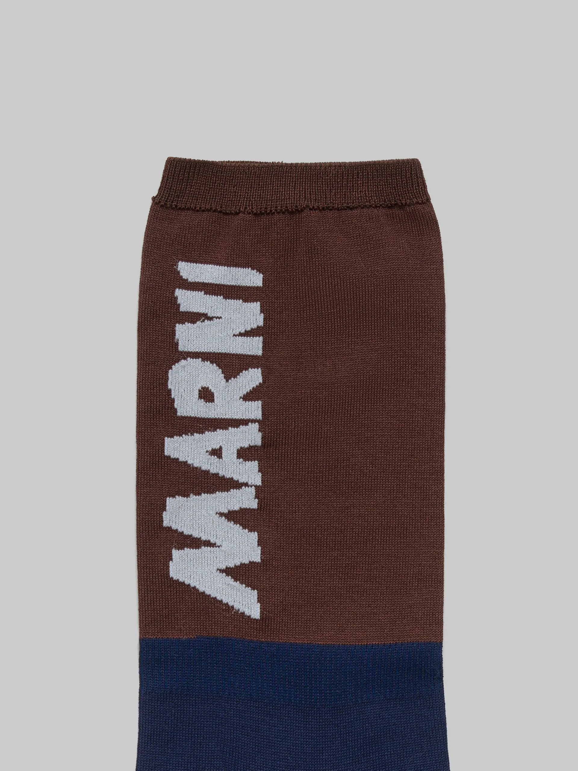 Calzini marroni e blu con logo Marni