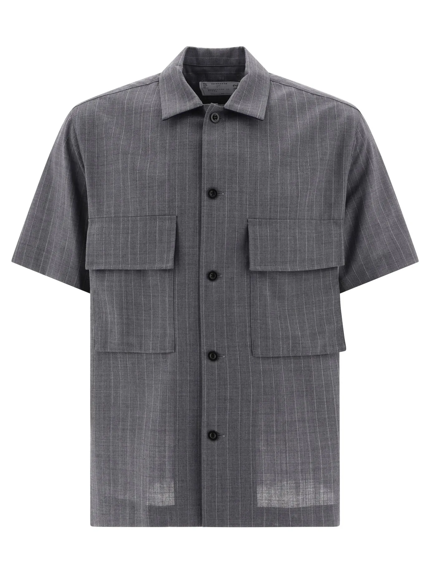 Camicia a gesso sacai con tasche