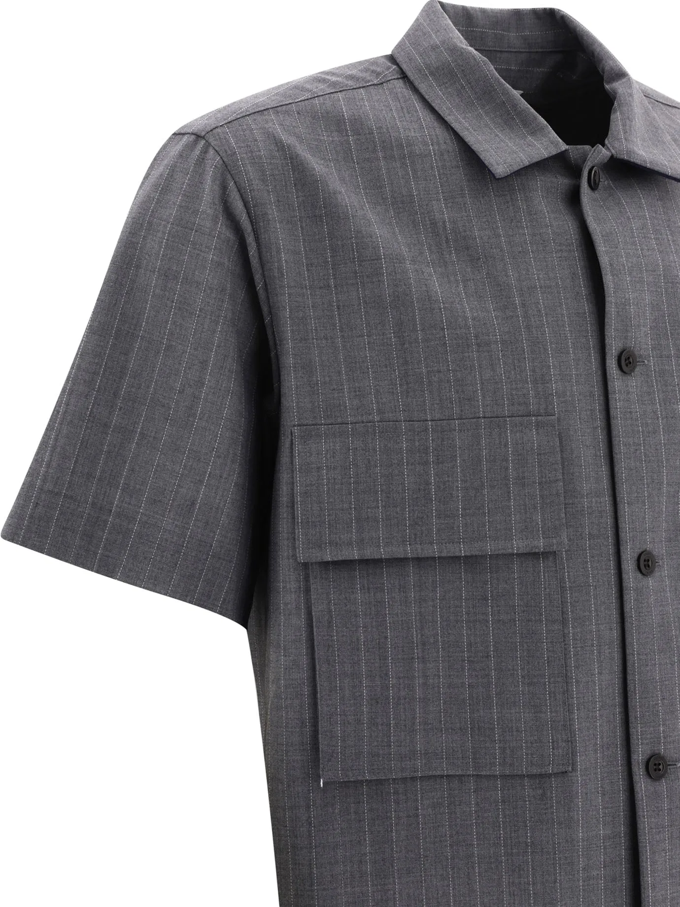 Camicia a gesso sacai con tasche