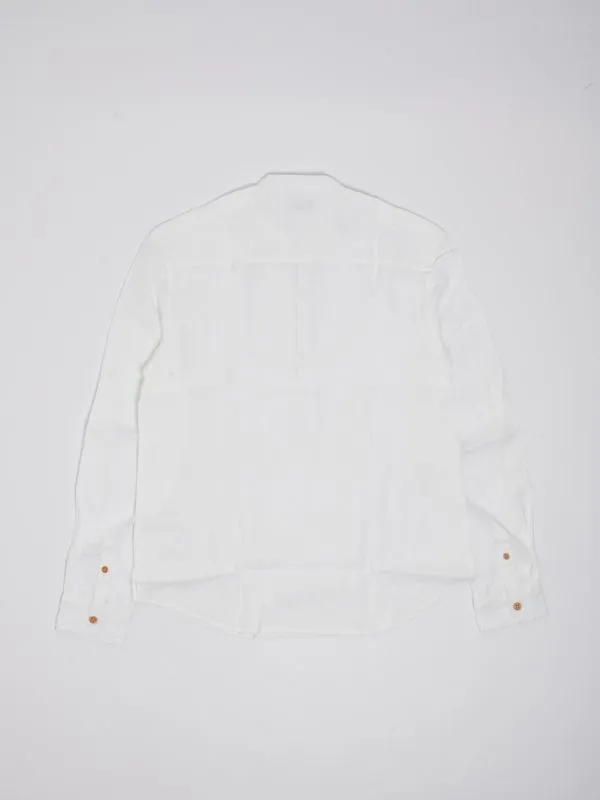 Camicia bambino Jeckerson in lino collo guru Bianco