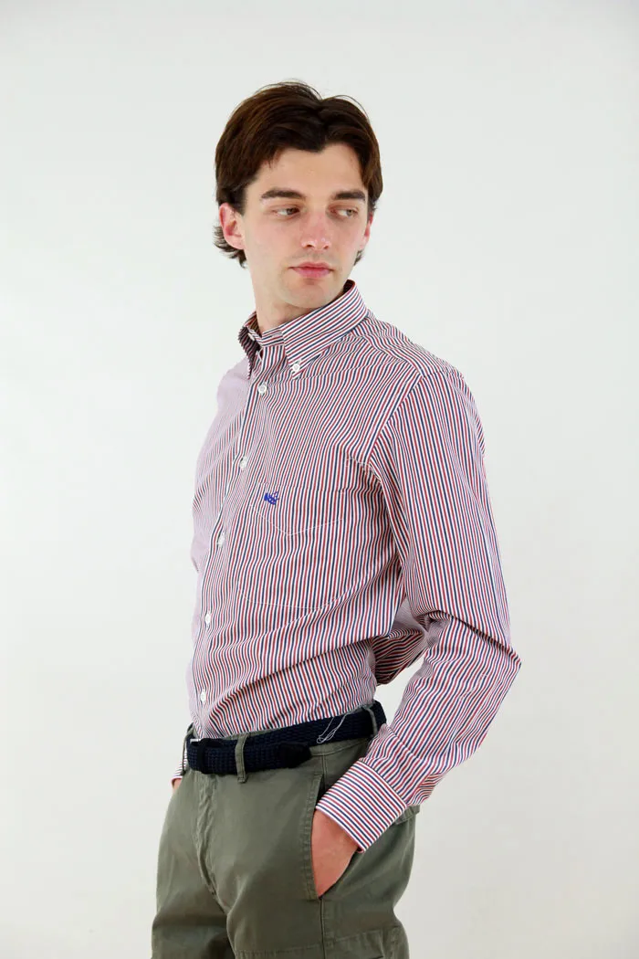 CAMICIA MUSTANG A RIGHE ROSSE E BLU 