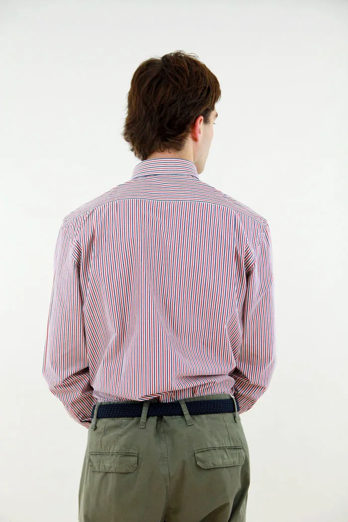 CAMICIA MUSTANG A RIGHE ROSSE E BLU 