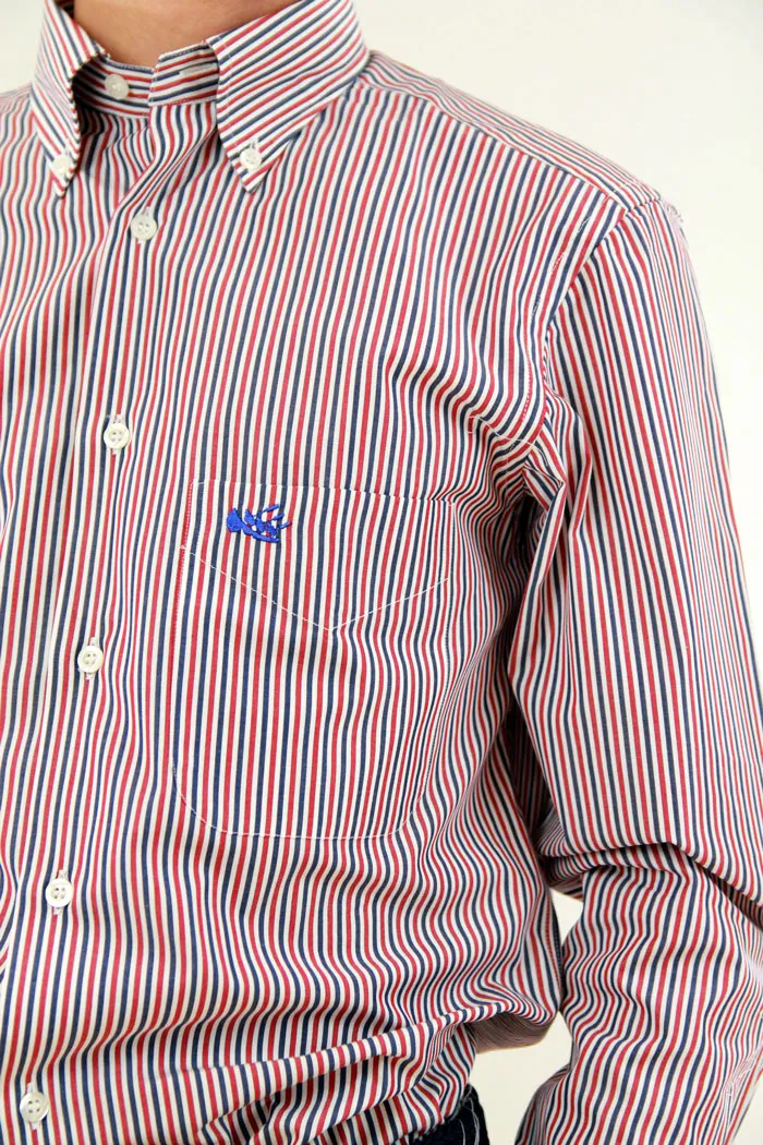 CAMICIA MUSTANG A RIGHE ROSSE E BLU 