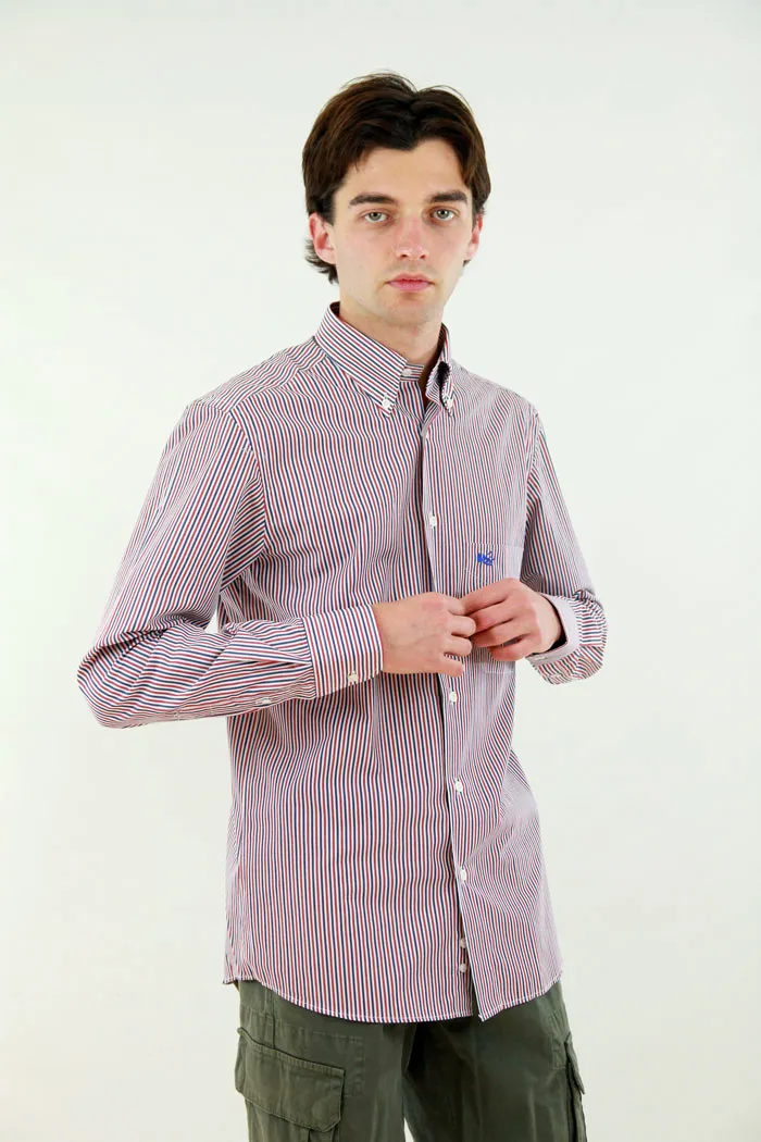 CAMICIA MUSTANG A RIGHE ROSSE E BLU 