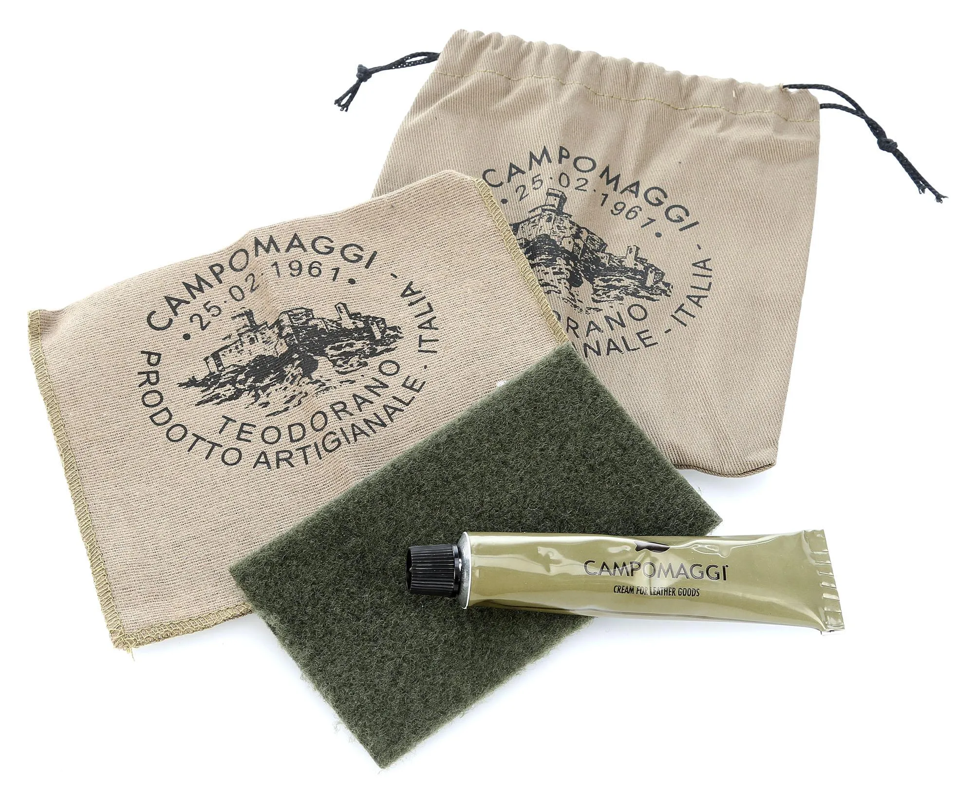  Campomaggi Borsa shopper cotone beige/verde  