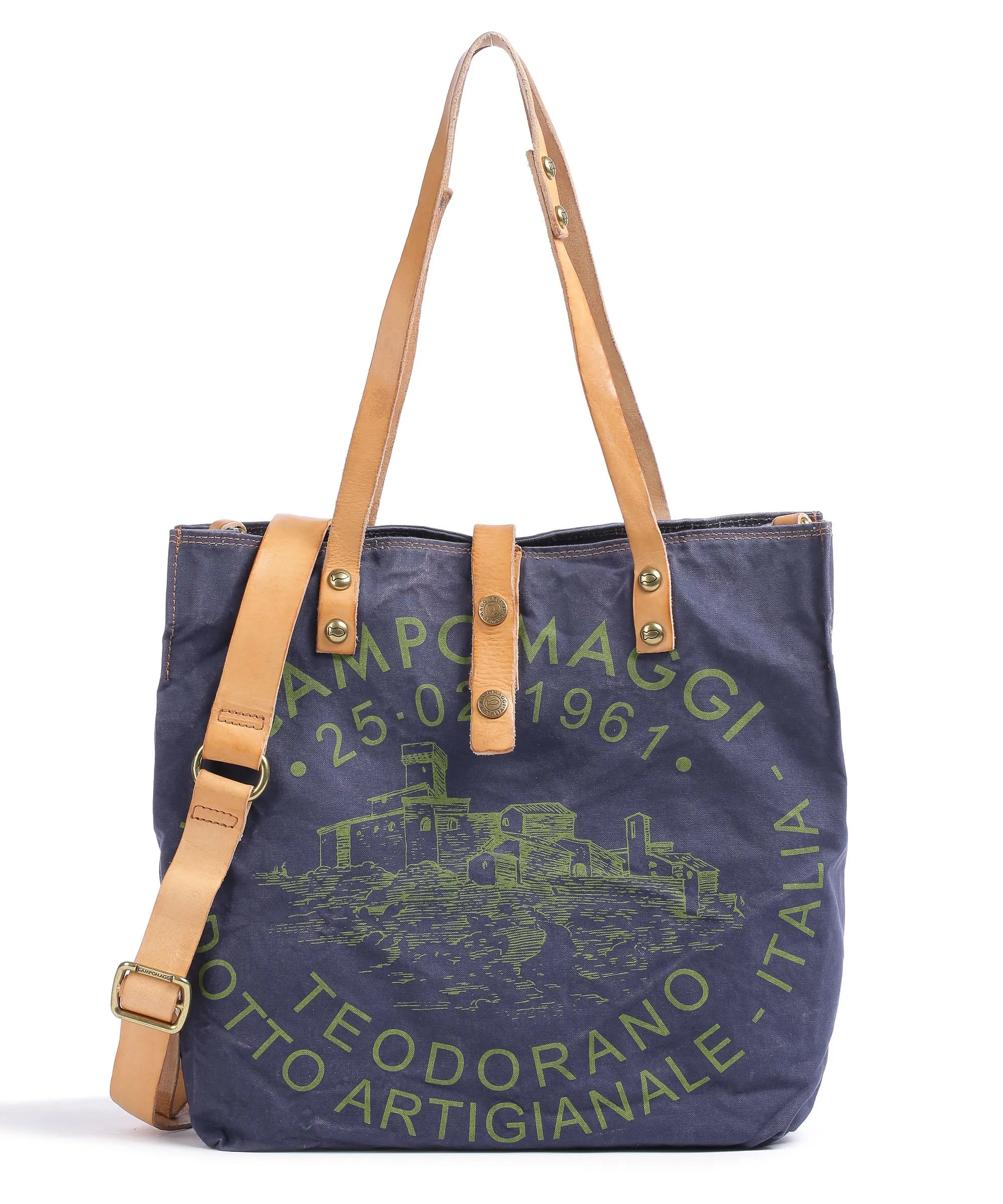  Campomaggi Borsa shopper cotone navy  