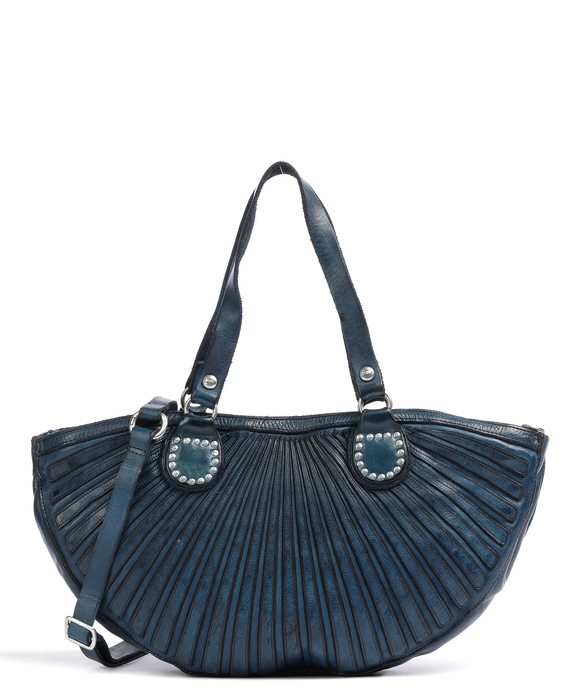  Campomaggi Borsa shopper pelle di vacchetta finemente grana blu scuro  