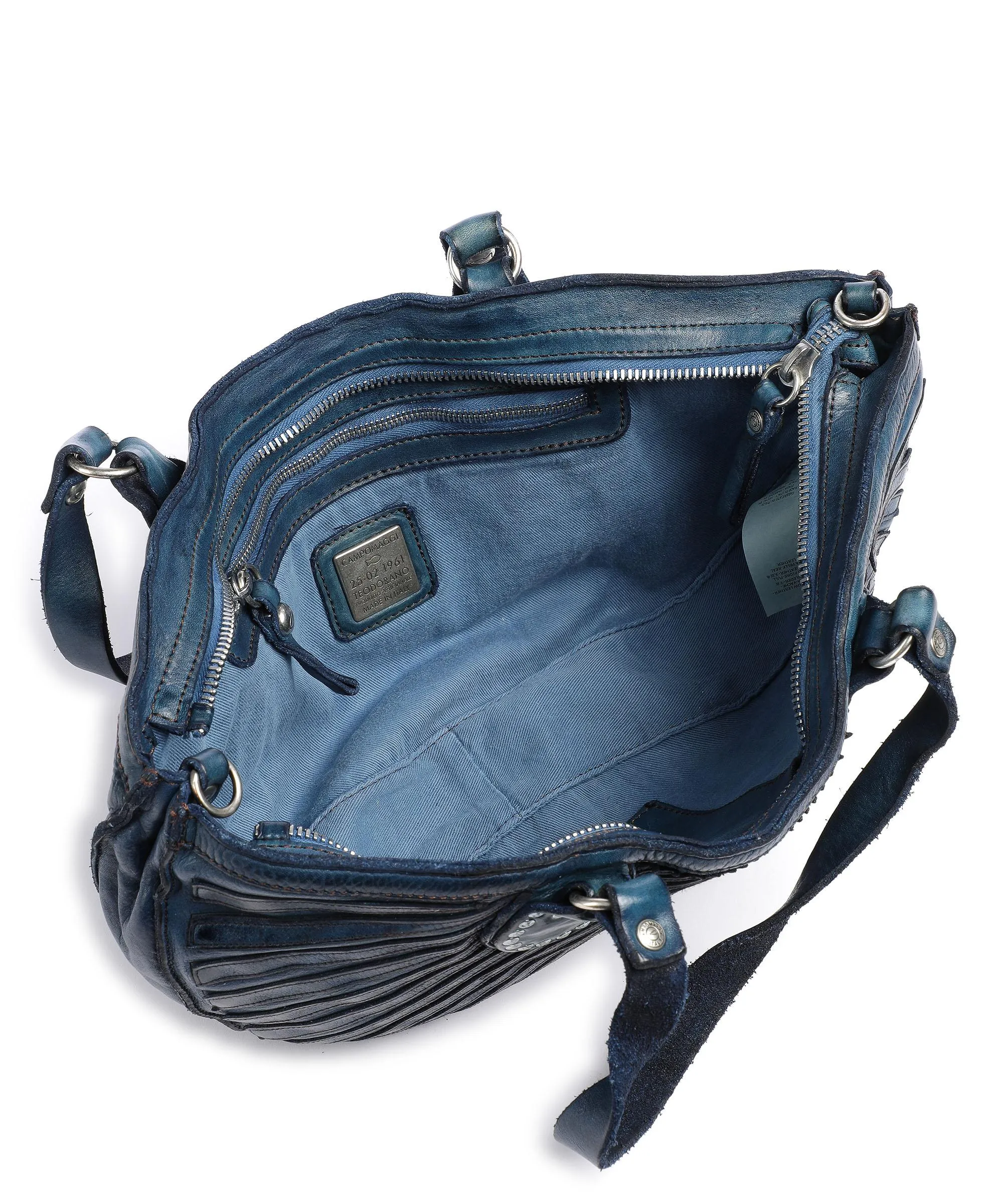  Campomaggi Borsa shopper pelle di vacchetta finemente grana blu scuro  