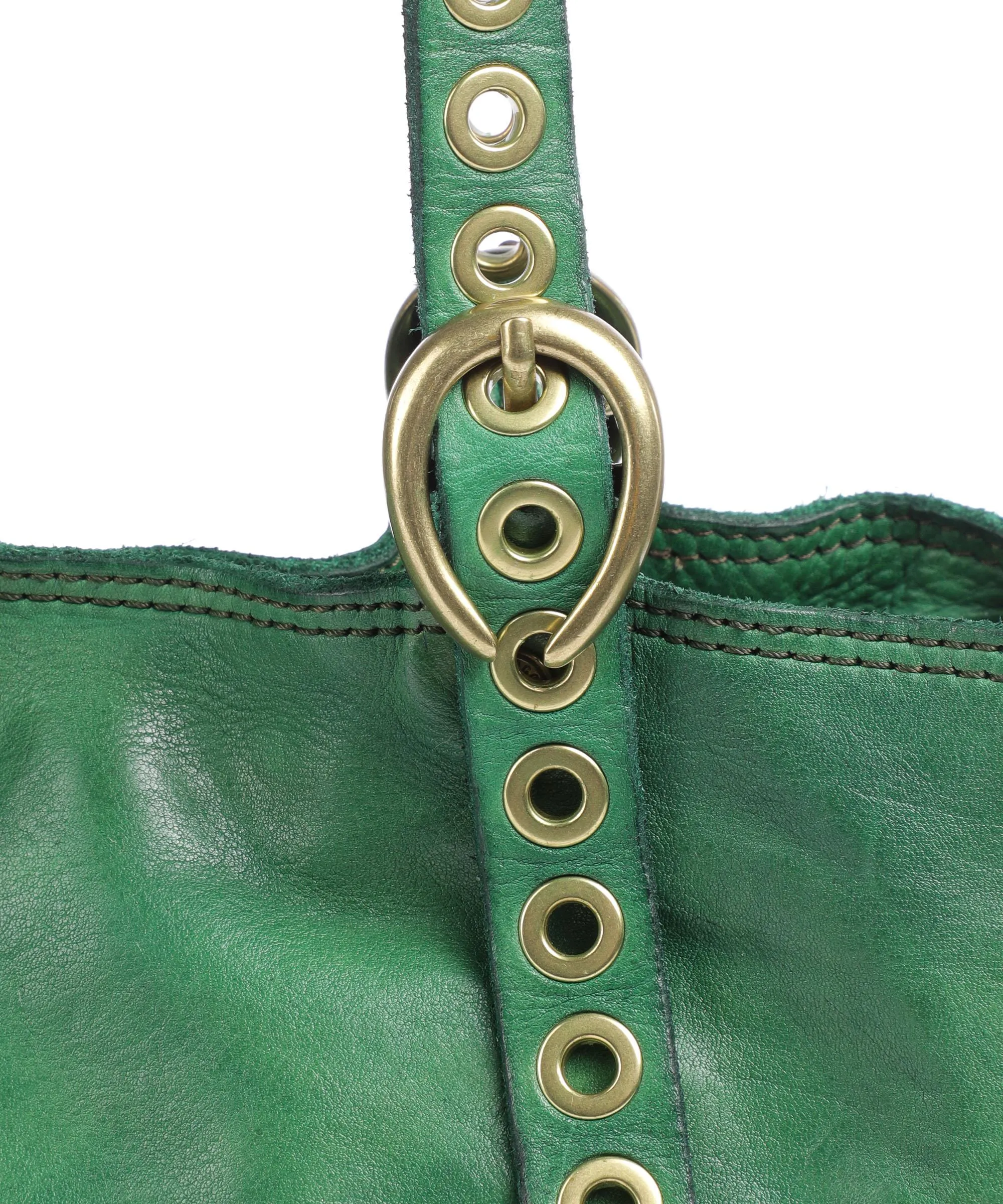  Campomaggi Borsa shopper pelle di vacchetta finemente grana verde  
