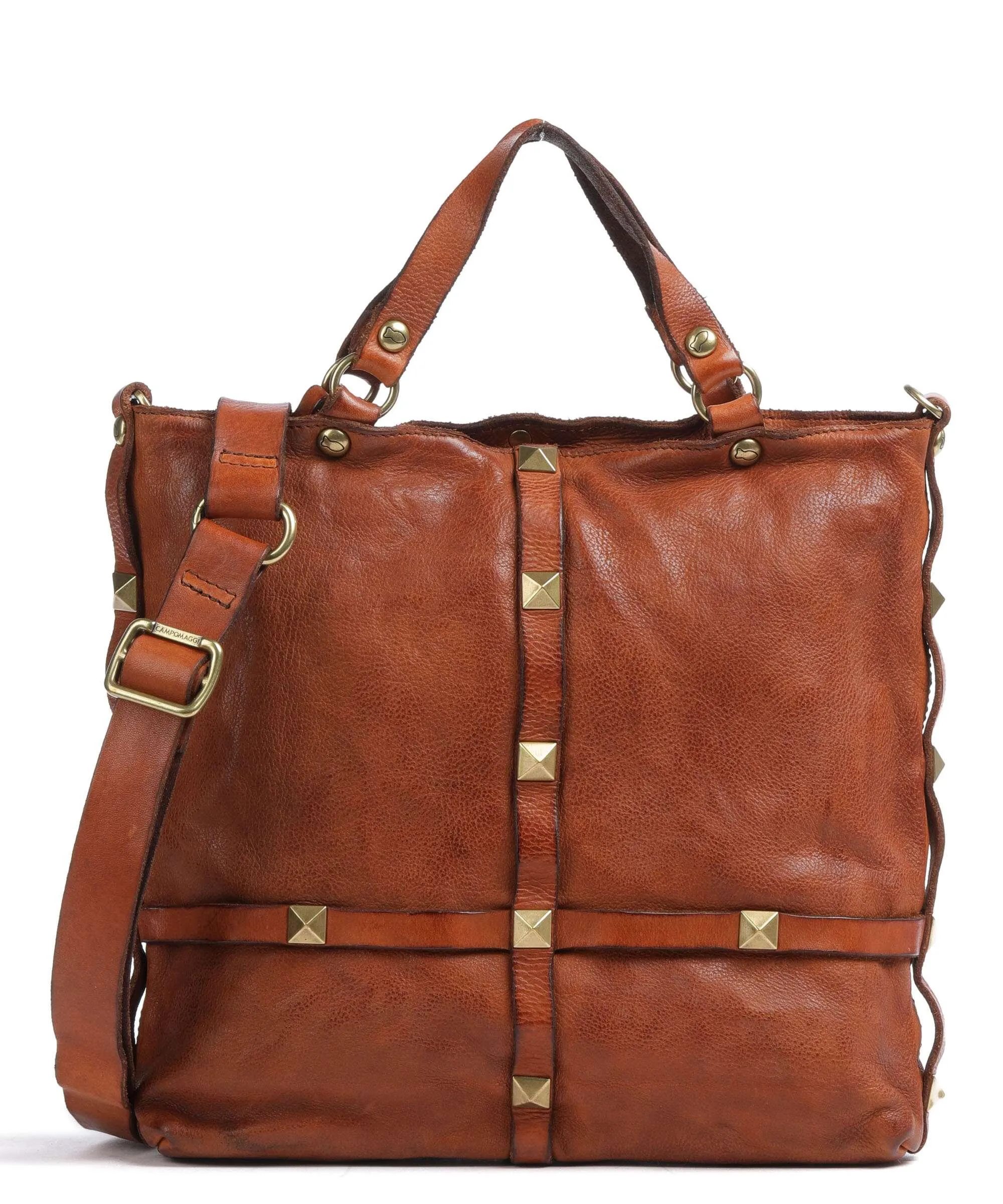  Campomaggi Prestige Borsa a mano pelle di vacchetta grana marrone  