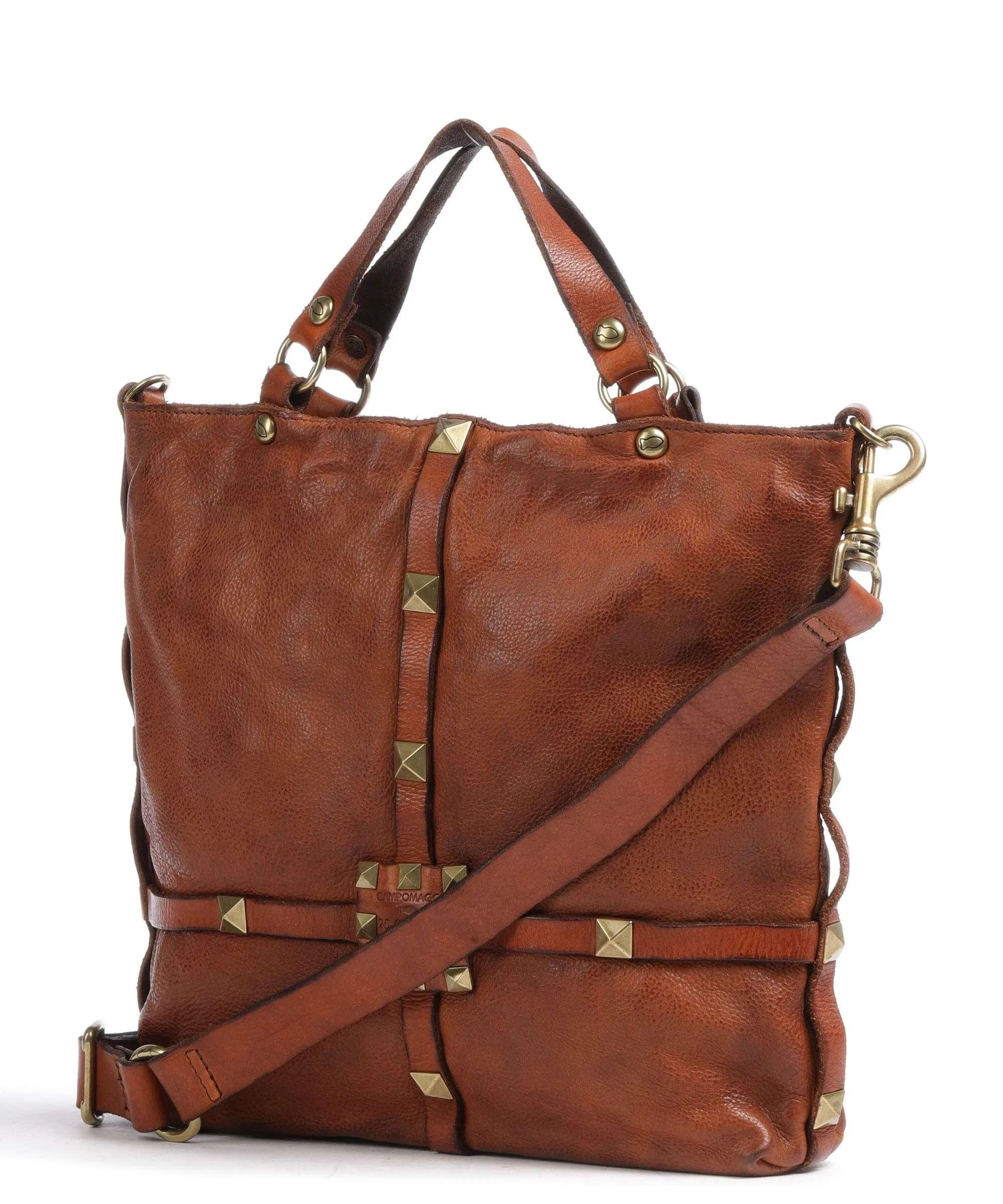  Campomaggi Prestige Borsa a mano pelle di vacchetta grana marrone  