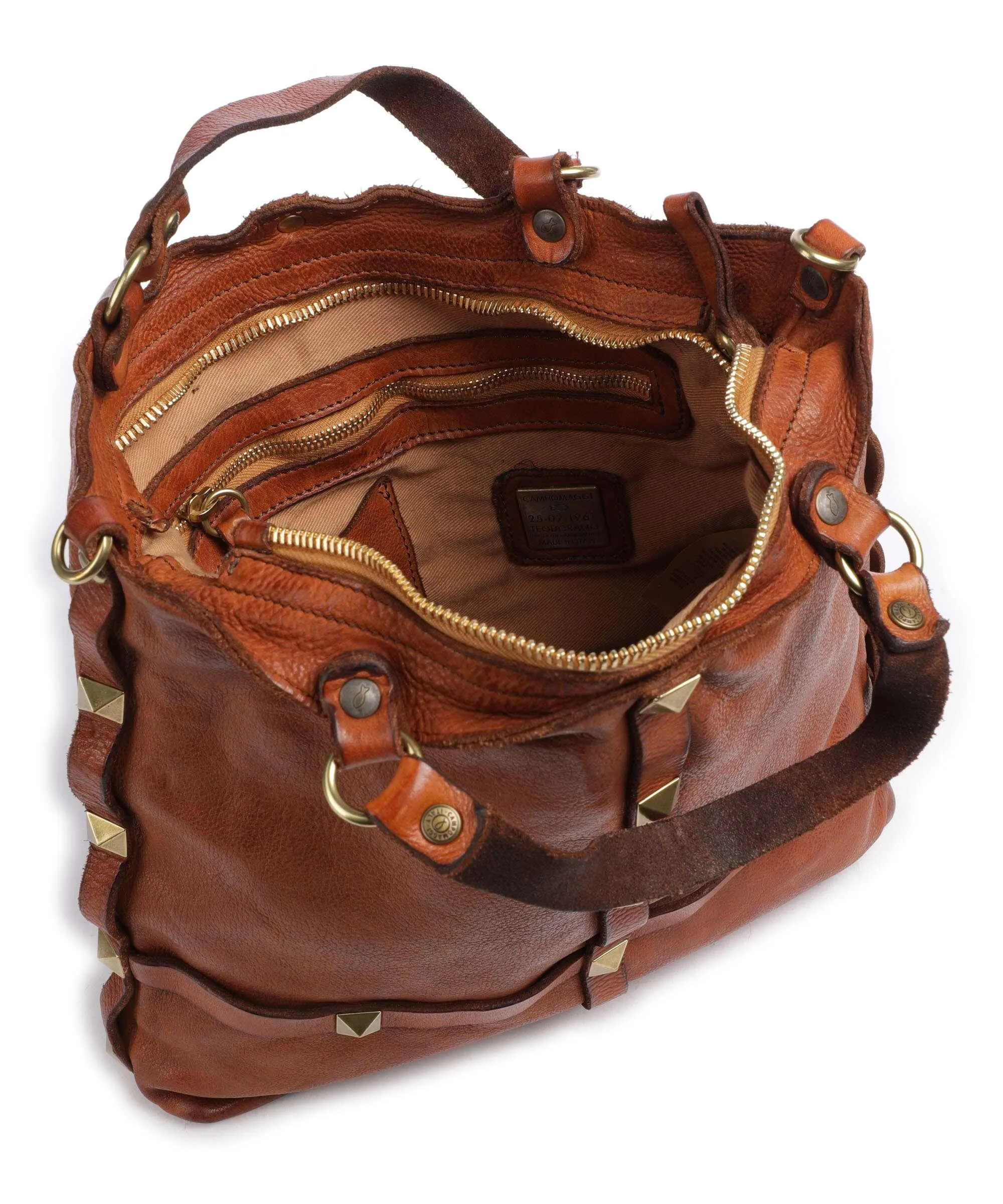  Campomaggi Prestige Borsa a mano pelle di vacchetta grana marrone  