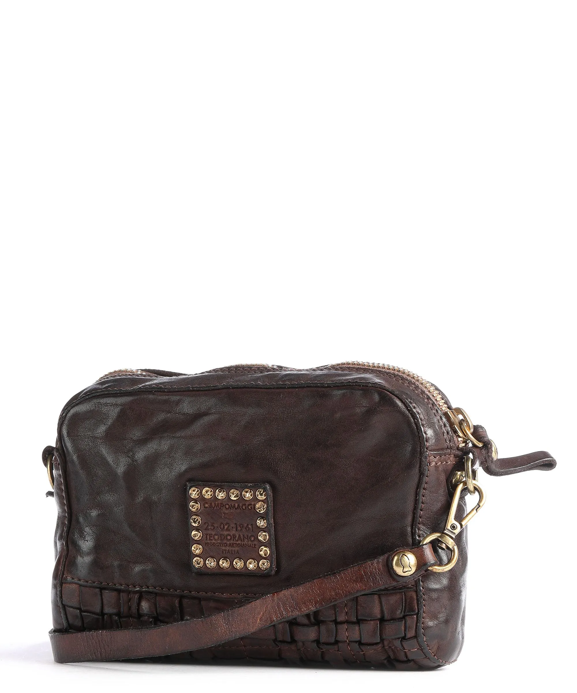  Campomaggi Prestige Borsa a tracolla pelle di vacchetta finemente grana marrone scuro  
