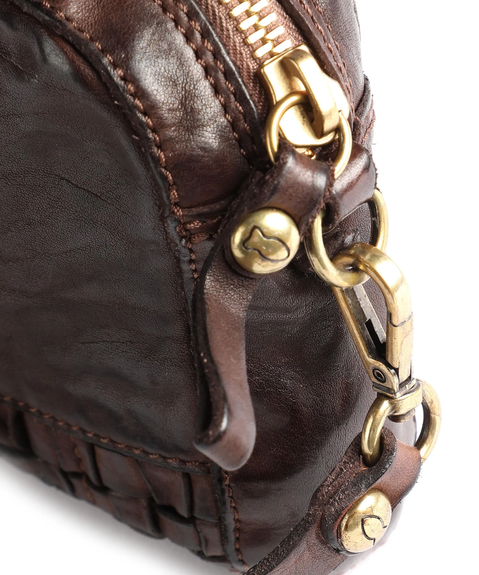  Campomaggi Prestige Borsa a tracolla pelle di vacchetta finemente grana marrone scuro  