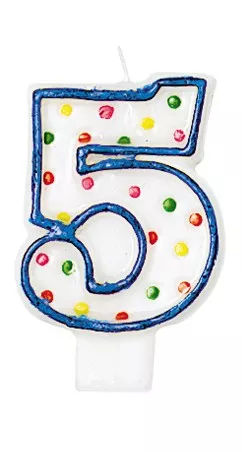 Candelina numero 5 a pois