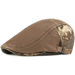 Cappello sportivo ed elegante con doppio risvolto in materiale microrete traspirante Marrone