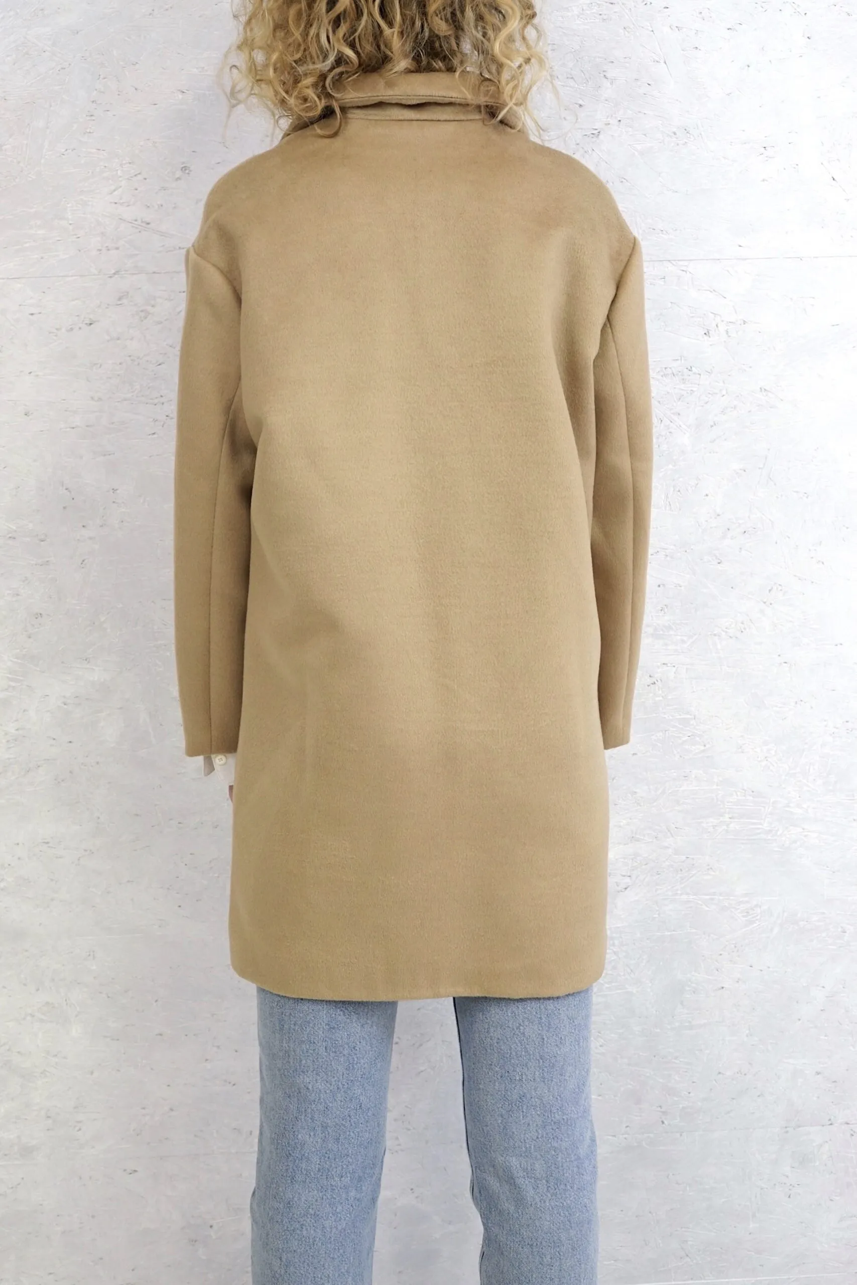 Cappotto cammello over taglio maschile | TOY G