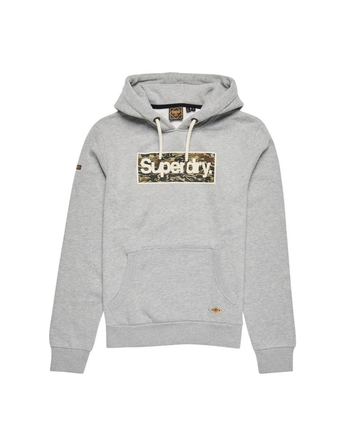 Cappuccio con imbottitura Superdry Core Logo grigio mélange