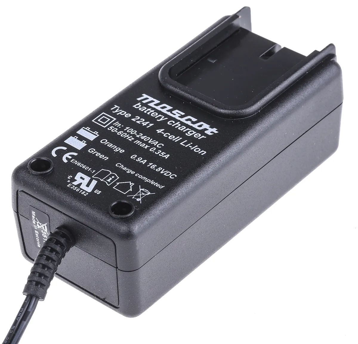 Caricabatteria per pacchi batteria Mascot, per  per pacco batterie Ioni di litio, spina AUS, EU, UK, USA