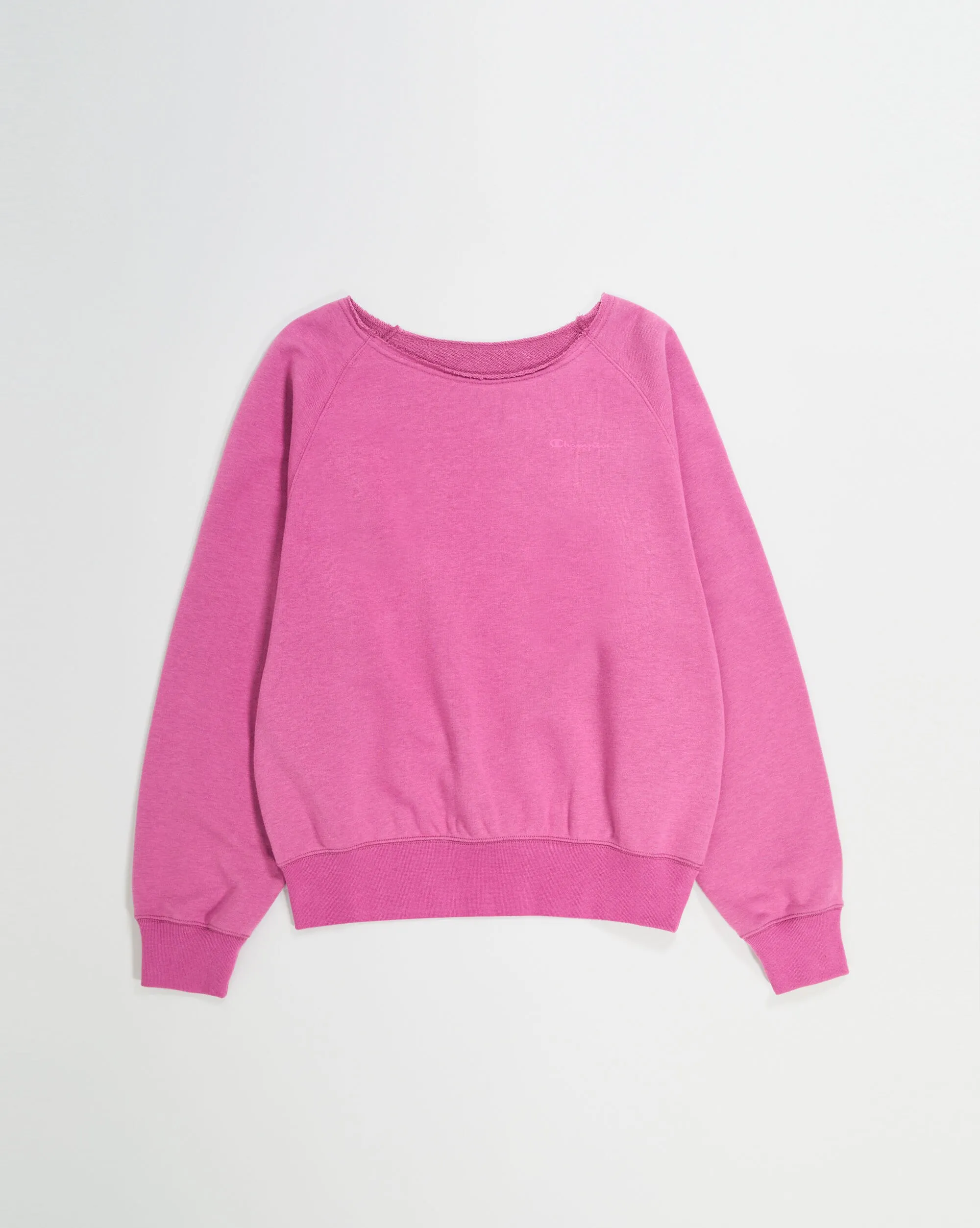 Champion Felpa Girocollo Minimalist Mini Logo Tono su Tono Viola Donna
