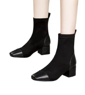 Chelsea Suede Black Shoes For Womens Autunno Inverno Stivaletti in pelle Fashion Ladies Zeppe Stivali 35 37 38 39 40 Wo