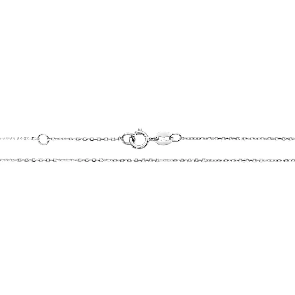 Collana Amélie Oro Bianco 375/1000 Maglia Forzatina Rotonda Topazio Sky Blue 40+2 cm 1428250