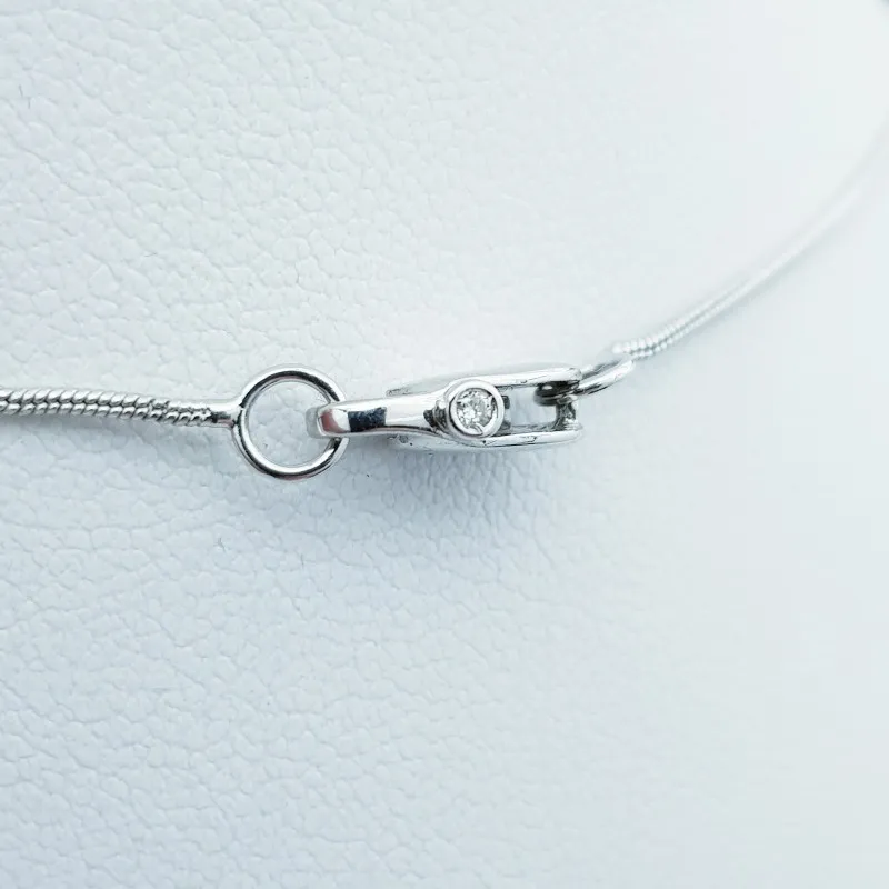Collana Ciondolo in Oro Bianco 18 kt con Diamanti Certificati