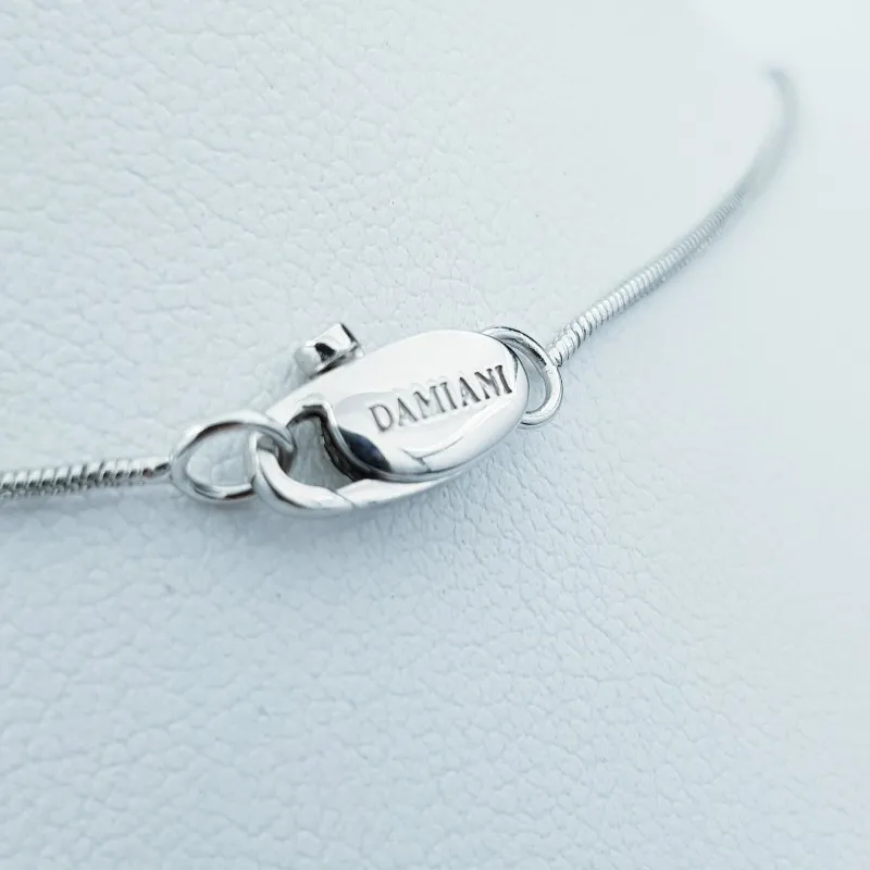 Collana Ciondolo in Oro Bianco 18 kt con Diamanti Certificati