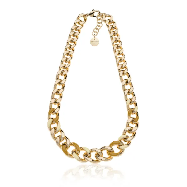 Collana groumette smalto beige e nocciola