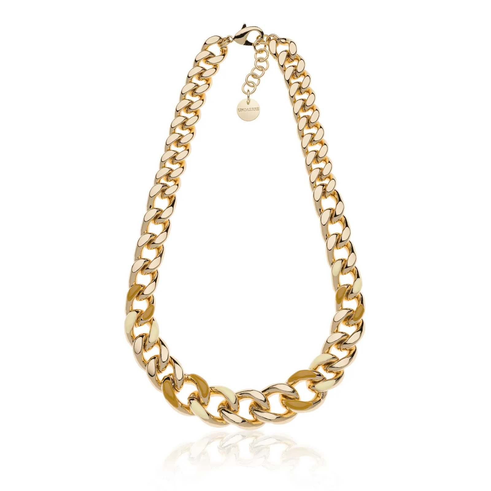 Collana groumette smalto beige e nocciola