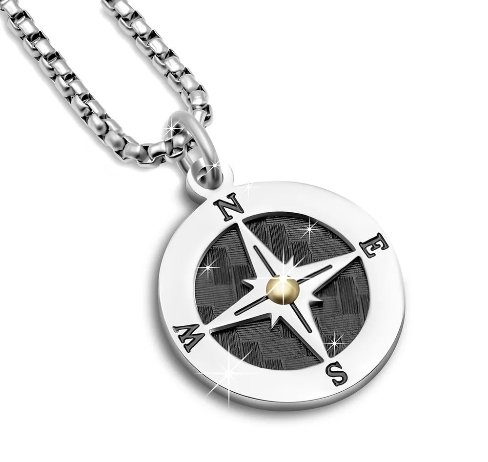 COLLANA UOMO ACCIAIO ROSA DEI VENTI