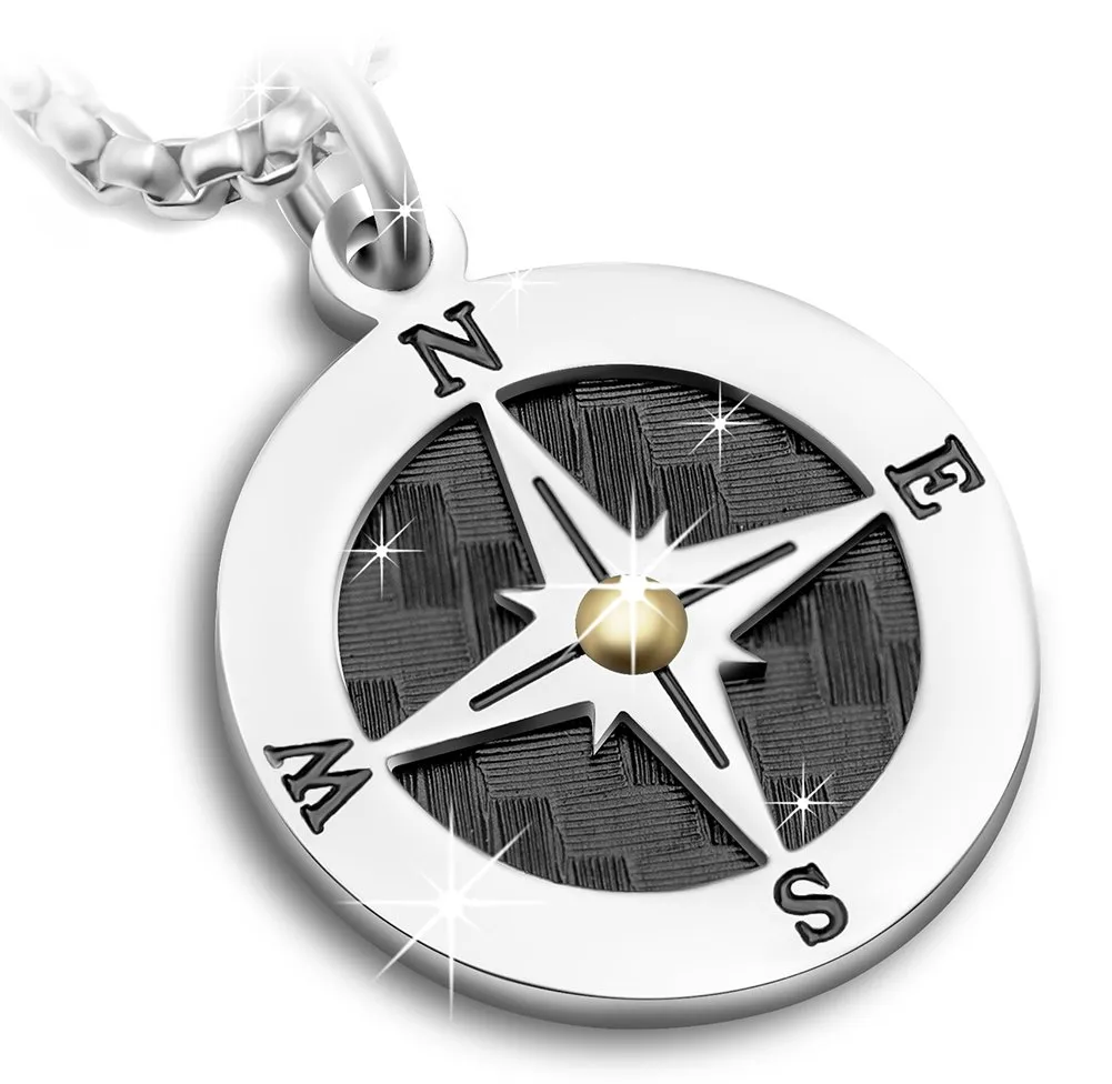 COLLANA UOMO ACCIAIO ROSA DEI VENTI
