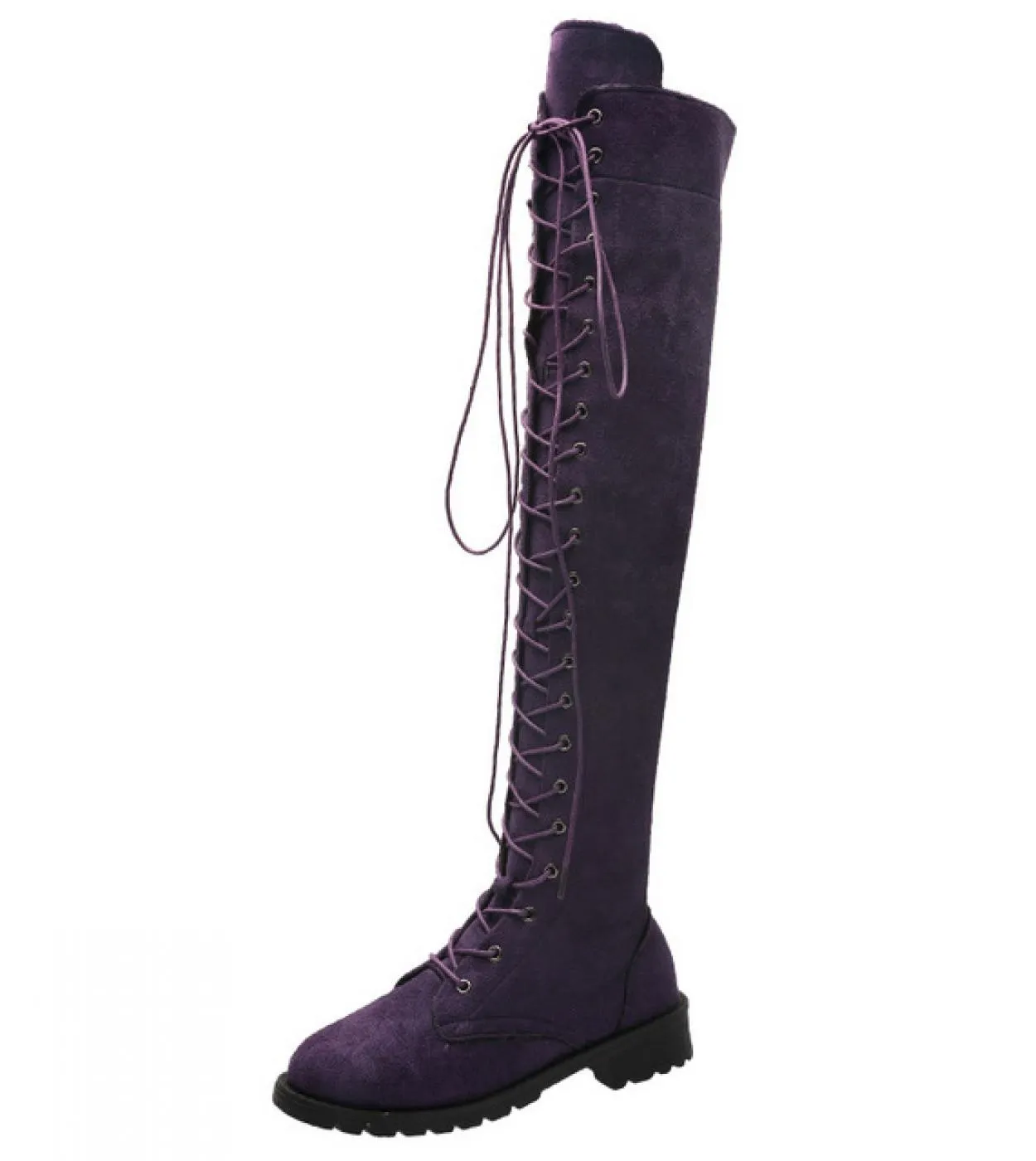 Comemore  Womens Winter Boots Thigh High Boots Lace Up Shoes Cowboy Style Over The Knee Long Boot For Women Free Shippi
