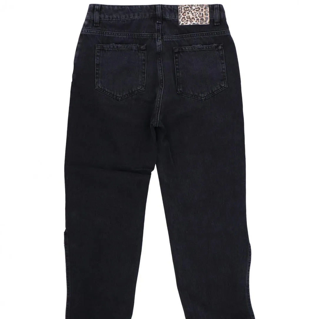 Denim frange strass 91111 Nero