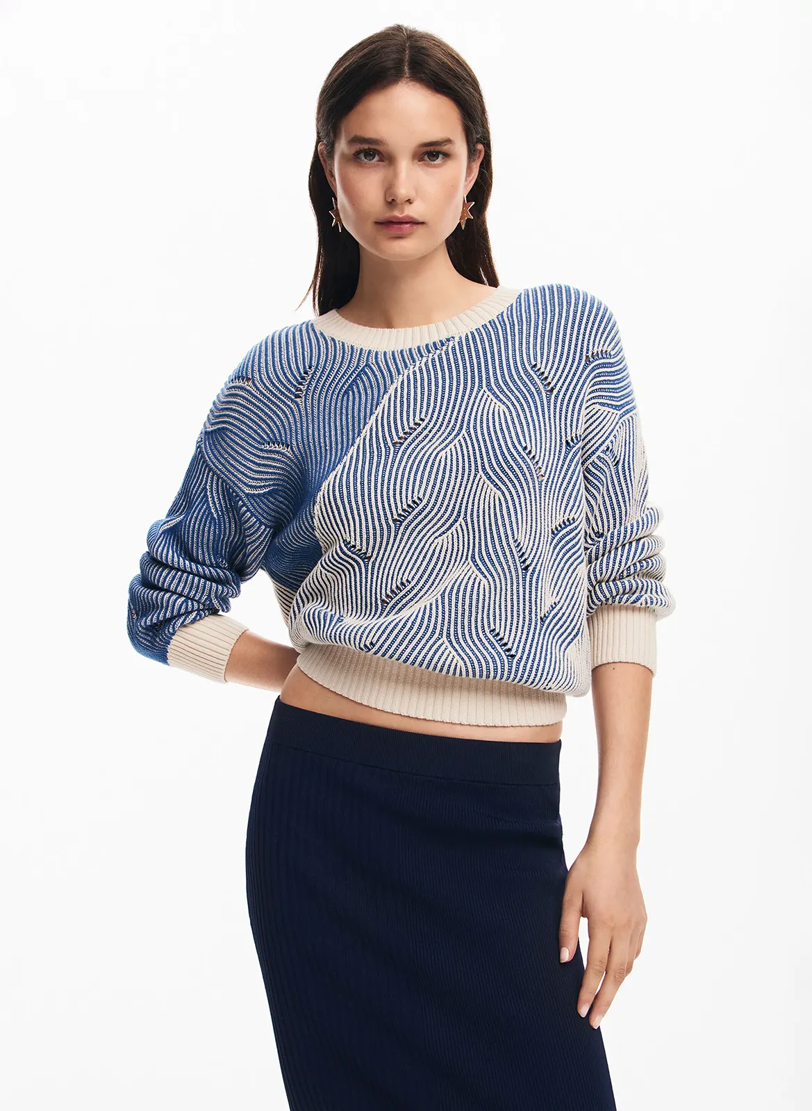  DESIGUAL   Gonna longuette in maglia | Blu