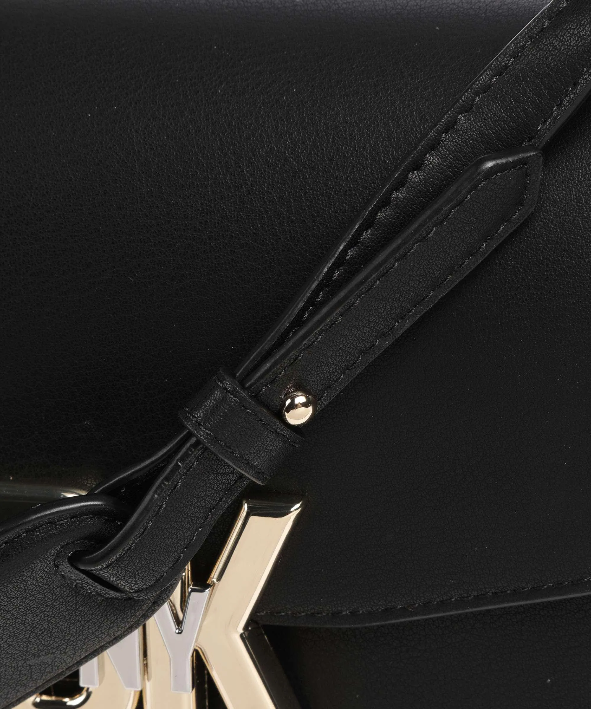  DKNY Milano Downtown Borsa a spalla pelle di vacchetta finemente grana nero  