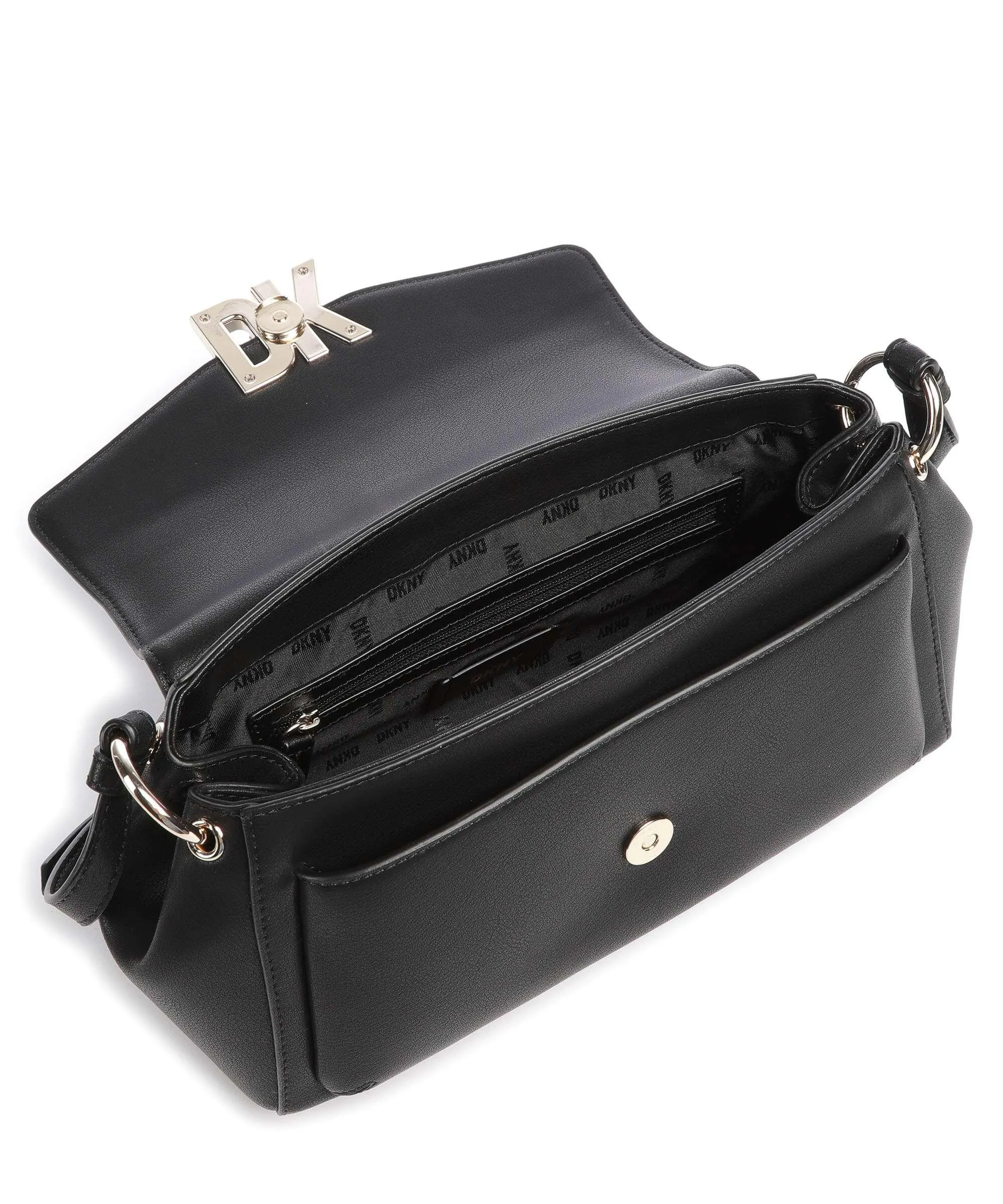  DKNY Milano Downtown Borsa a spalla pelle di vacchetta finemente grana nero  