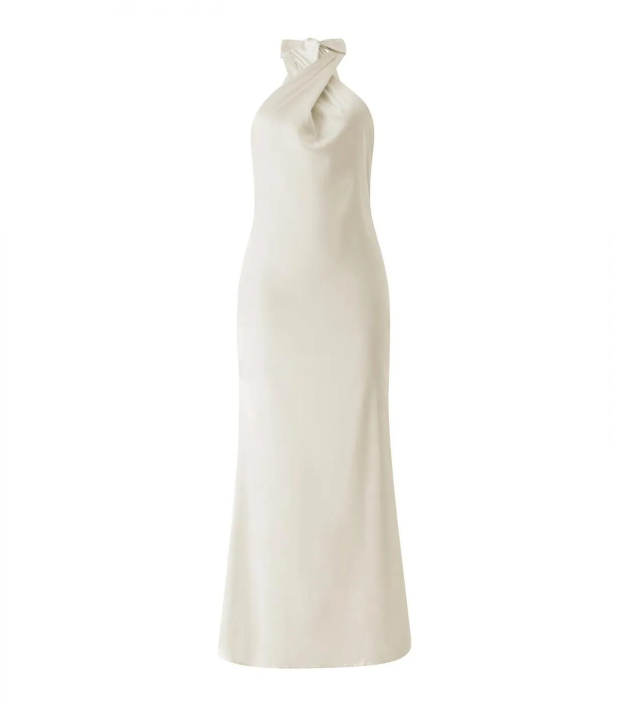 Donne Split Cut Out Halter Neck senza maniche con cinturino per spaghetti Halter Neck Backless Satin Long Dress Beach Party Stre