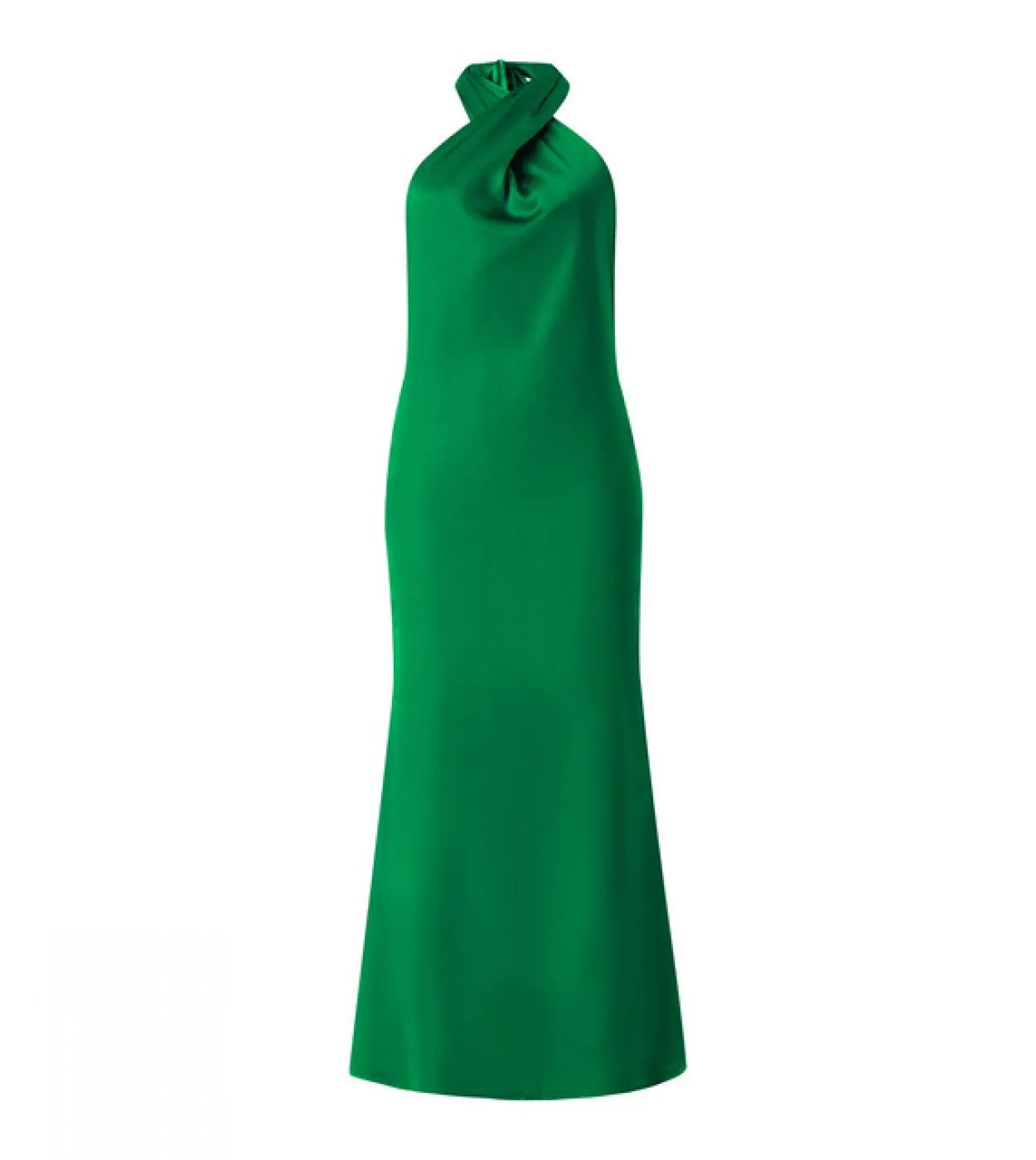 Donne Split Cut Out Halter Neck senza maniche con cinturino per spaghetti Halter Neck Backless Satin Long Dress Beach Party Stre