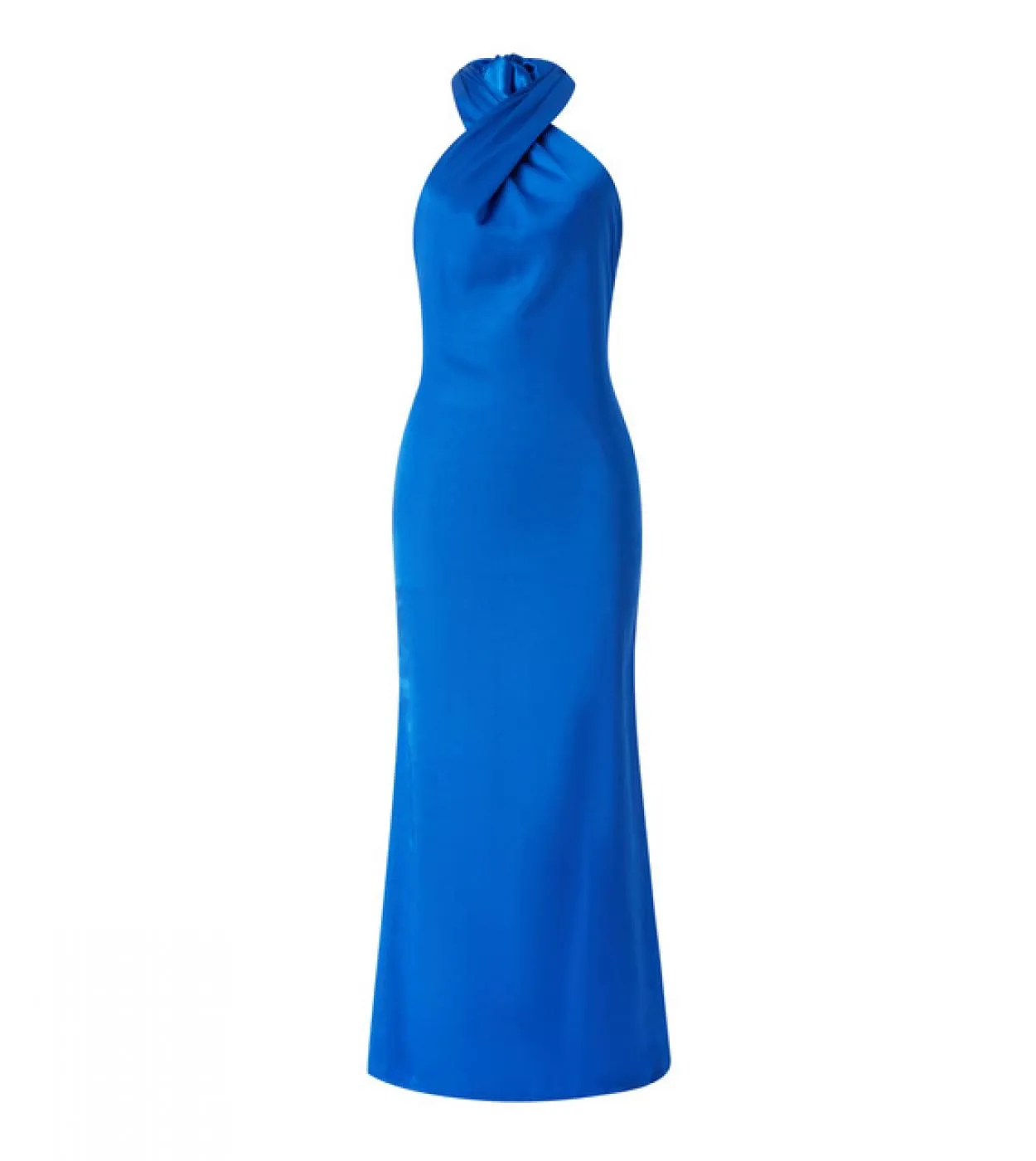 Donne Split Cut Out Halter Neck senza maniche con cinturino per spaghetti Halter Neck Backless Satin Long Dress Beach Party Stre