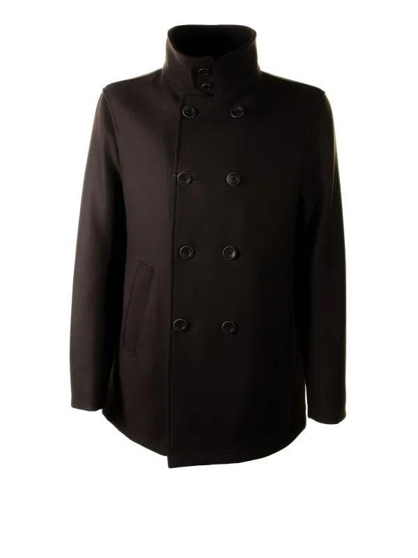 Double-breasted wool coat