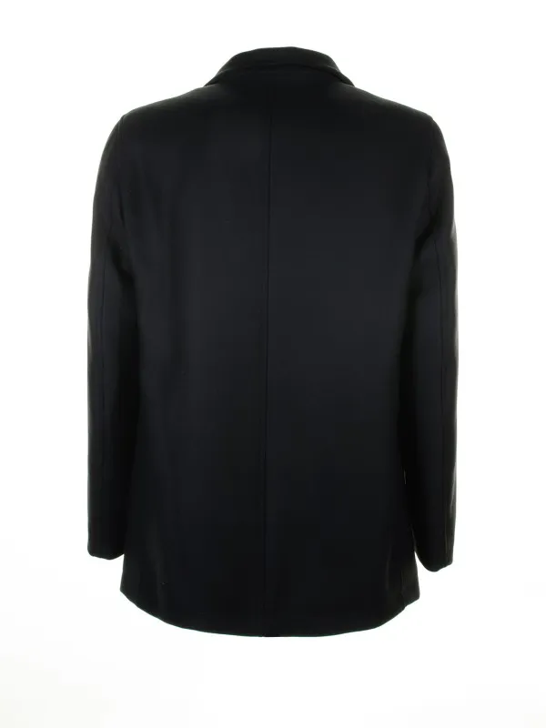 Double-breasted wool trench coat