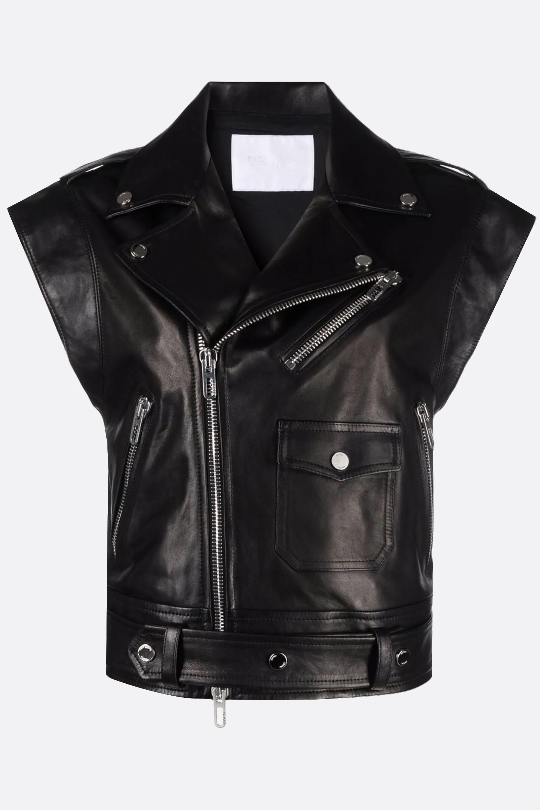  DROME giubbotto biker smanicato in nappa 