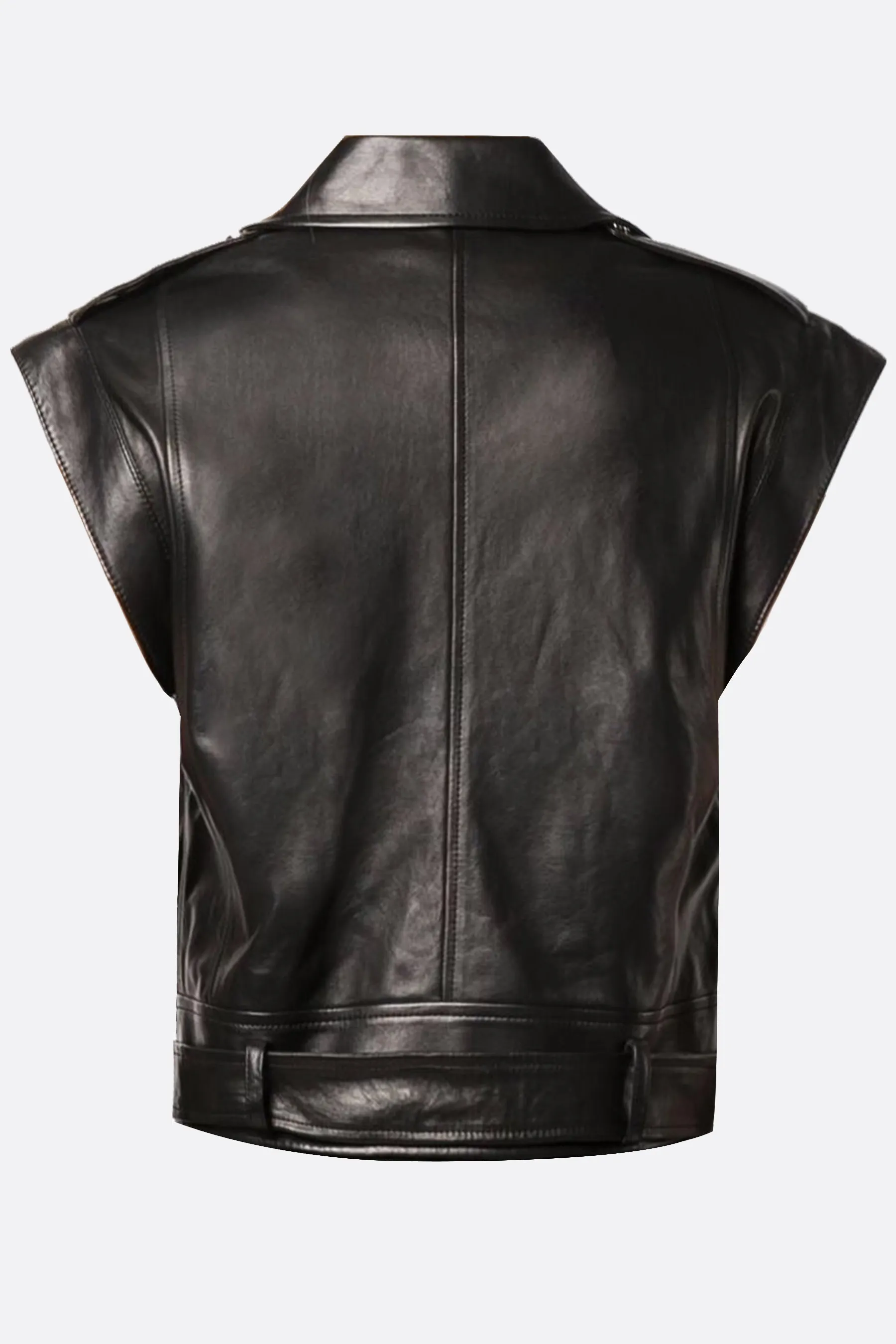  DROME giubbotto biker smanicato in nappa 