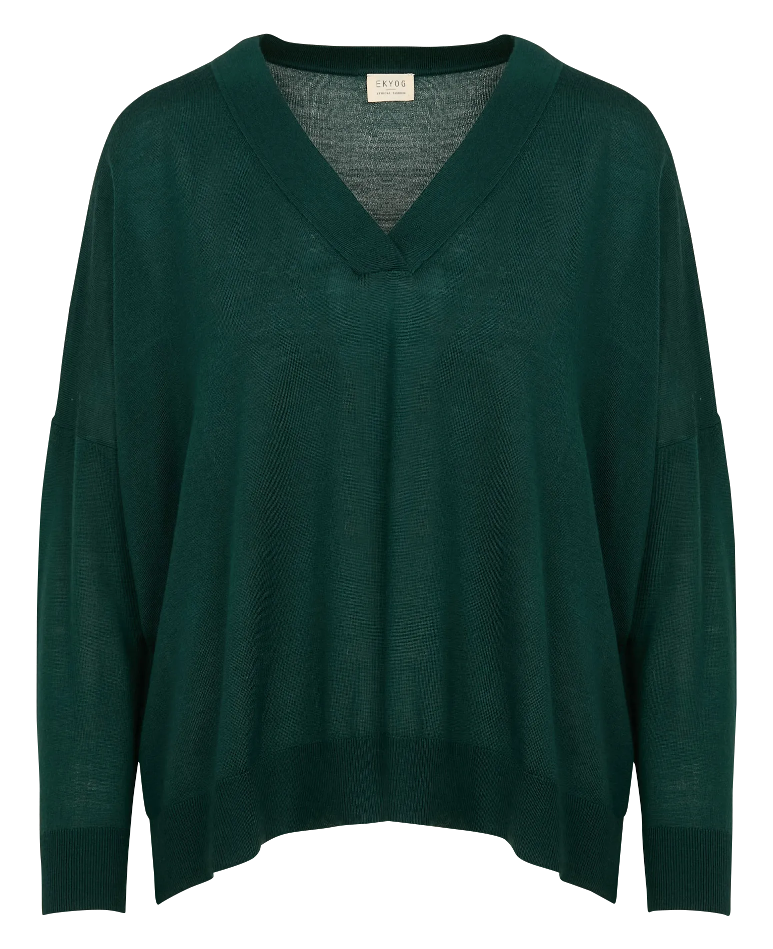  EKYOG   MAKO - Maglione ampio scollo a V in lana | Verde