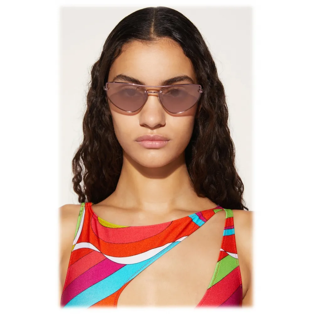 Emilio Pucci - Occhiali da Sole Cat-Eye - Rosa Rosato Rosso Rubino - Occhiali da Sole - Emilio Pucci Eyewear