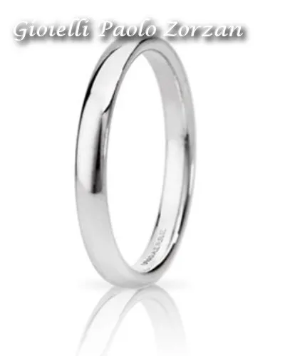 Fede matrimoniale comoda 2,5 mm in oro bianco 18kt Ref. 25AFC1OB