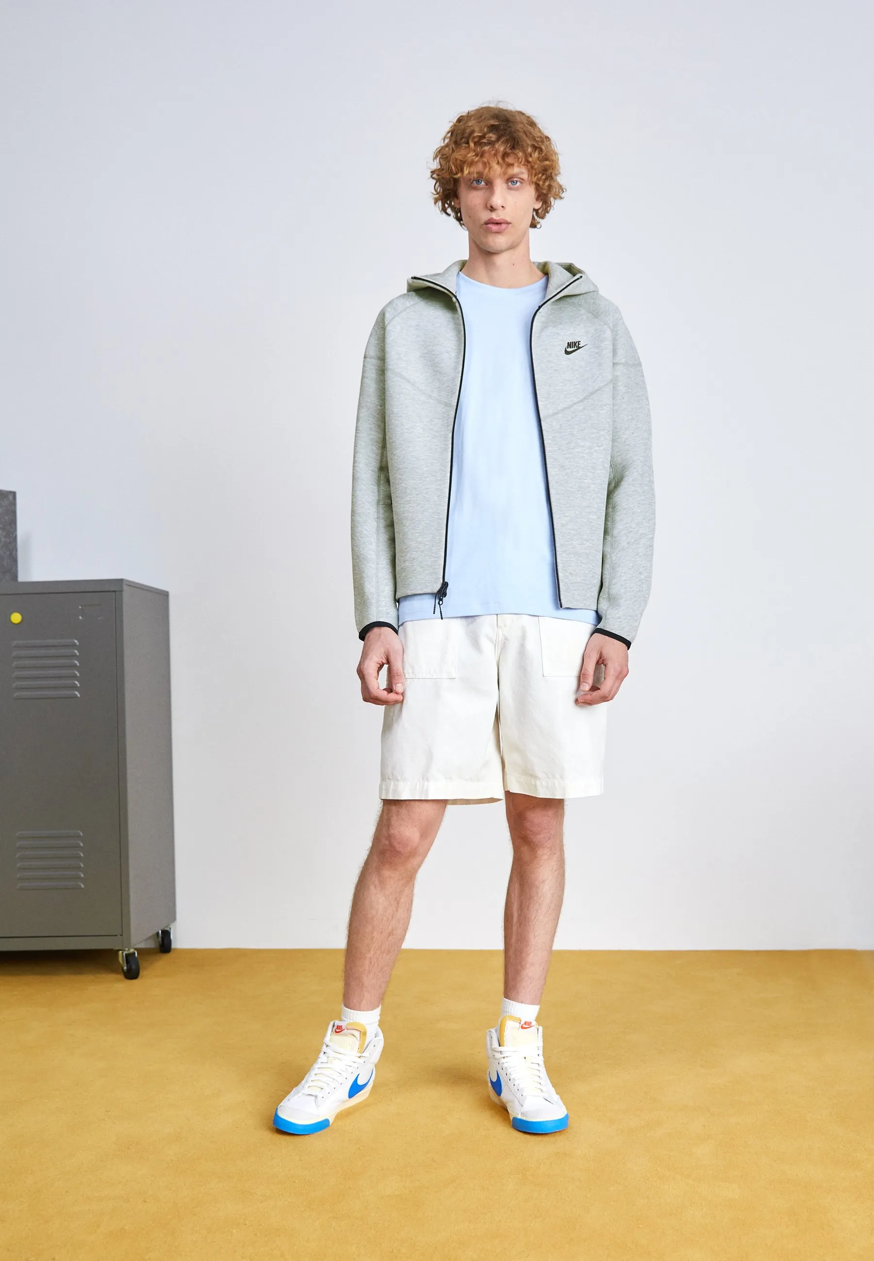 Felpa con zip -  grey heather/black