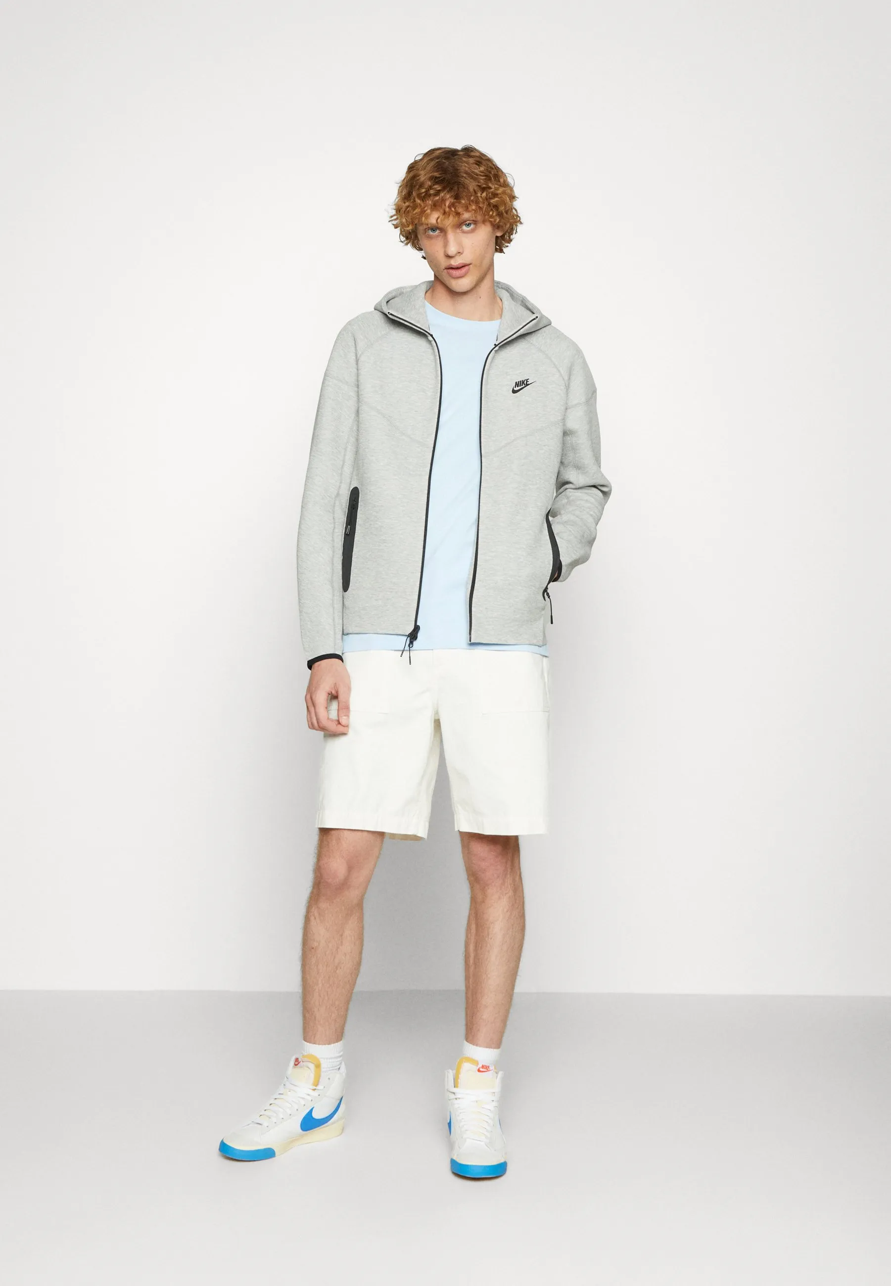 Felpa con zip -  grey heather/black