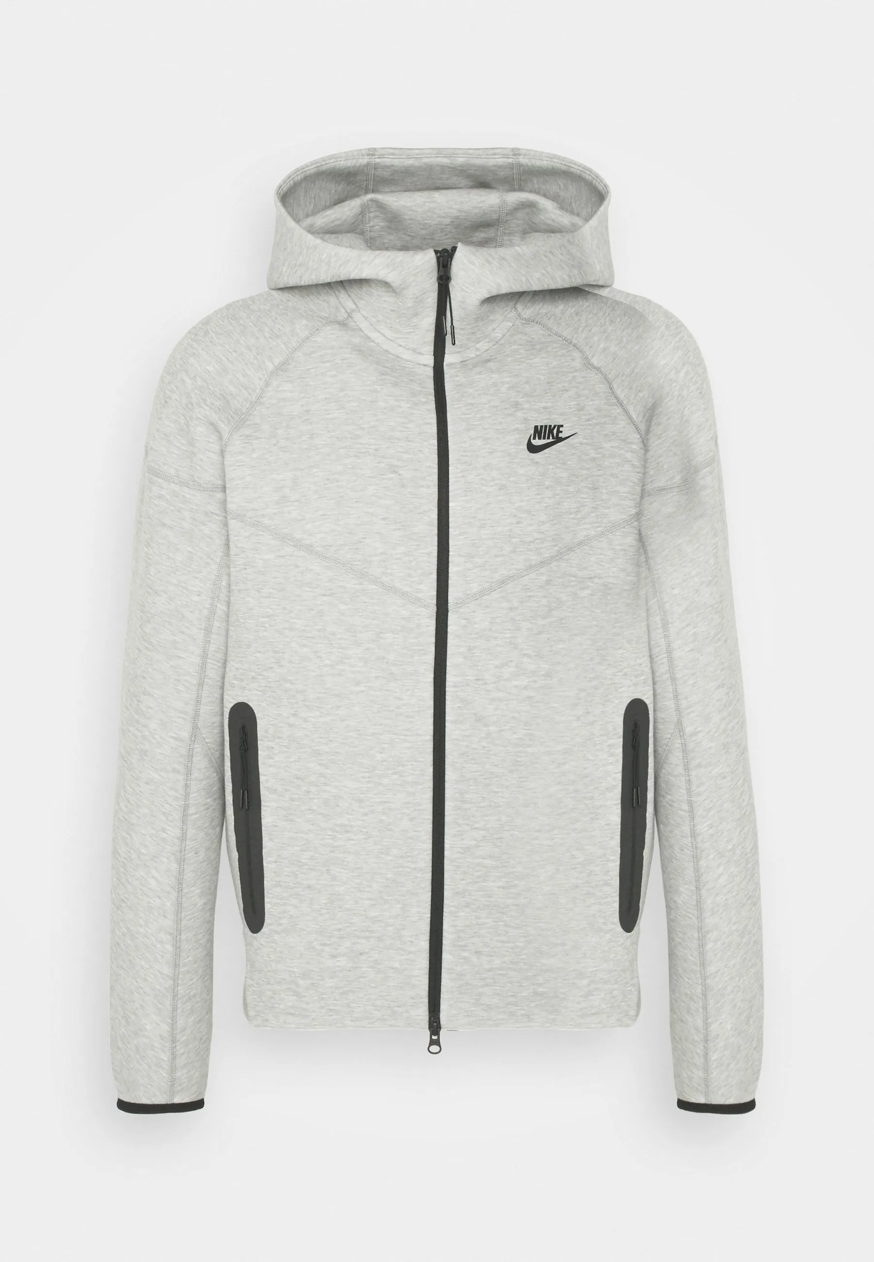 Felpa con zip -  grey heather/black